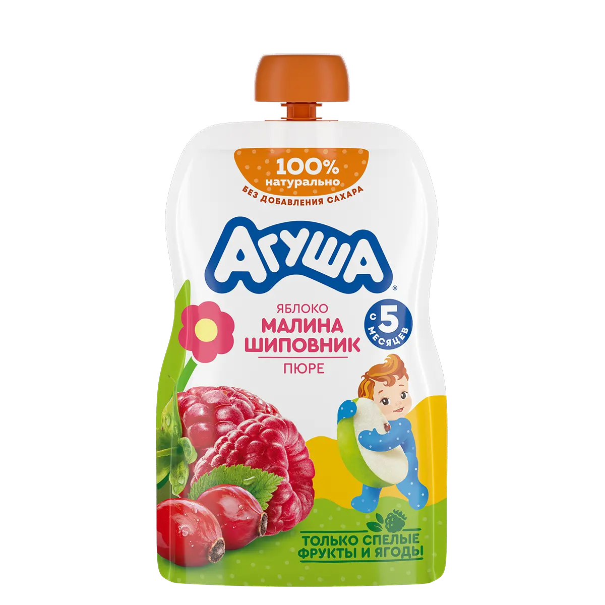 Alma-moruq-itburnu meyvə-giləmeyvə püresi